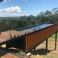 Piscine Conteneur Extérieure Géante en Fibre de Verre de 40 pieds avec Terrasse, surélevée, sur mesure, pour Jardin