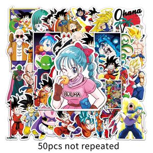50 autocollants décoratifs en PVC imperméables pour bagages, fenêtres de voiture, ordinateurs portables, DRAGON <span class=keywords><strong>BAII</strong></span> Z Son Goku Vegeta Buu Bulma, autocollants de dessins animés, autocollants d'anime - Product Image 1