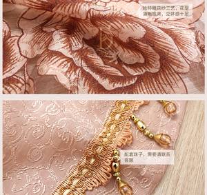 Rideaux Jacquard Style Américain <span class=keywords><strong>Pas</strong></span> Chers Fil de Pivoine Semi-Ombre Salon Balcon Fenêtre Rideaux - Product Image 6