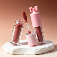 Tube de gloss à lèvres en plastique en forme de nœud mignon |   Flacon vide transparent pour brillant à lèvres de 2,5 ml avec bouchon à vis, personnalisable avec logo, pour cosmétiques