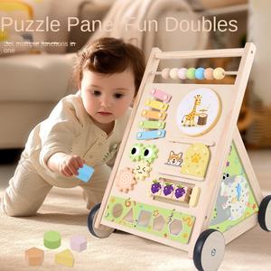 <span class=keywords><strong>Chariot</strong></span> multifonctionnel en <span class=keywords><strong>bois</strong></span> pour l'éducation précoce des enfants, <span class=keywords><strong>chariot</strong></span> à pousser anti-retournement pour bébé - Product Image 4