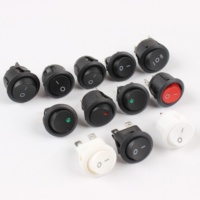 KCD1 Interrupteur à bouton-poussoir rond 2Pin 3Pin 4Pin 6Pin Mini interrupteur marche/arrêt interrupteur à bascule avec lumière 20mm