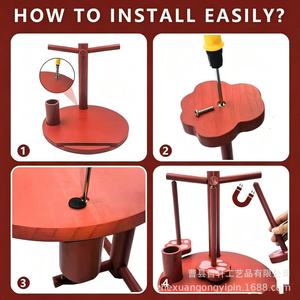 Soporte de madera para bobinas de hilo con forma de pata de gato de 11 pulgadas, organizador de escritorio para artículos de manualidades - Product Image 5