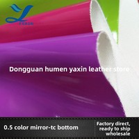 Cuir PU gaufré direct usine, 0,5 mm d'épaisseur, finition miroir, support TC, résistant à l'abrasion pour chaussures, sacs à main et trousses de maquillage
