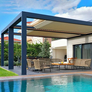 Pergola Bioclimatique en Aluminium Builite Motorisée à Toit Rétractable, Écologique et Durable, avec Télécommande, pour Extérieur - Product Image 1