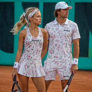Set Pakaian Tenis Logo Kustom Cepat Kering Kaos Lengan Pendek Pria Celana Pendek Olahraga Wanita Rok Tenis Lipit - Product Image 5