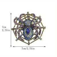Broche araignée rétro style industrie lourde, de luxe vintage, avec strass, emblème insecte, accessoire de mode pour hommes et femmes, pour fêtes et tenues