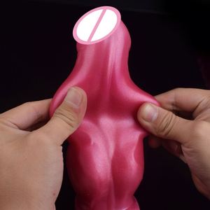 FRRK Soft Fantasy Dog Knot <b>Dildo</b> Cock Sleeve Silicone Red Dragon Penis Sheath Cock Enlargement Extender Sex Toys for Men - Product Image 1