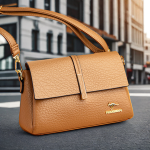 Großkapazitäts-Mehrschicht-Damentasche neue Arbeit Pendel-Schultertasche 2 Schulterbänder einfache Cross-Body-Damen-Tasche - Product Image 5