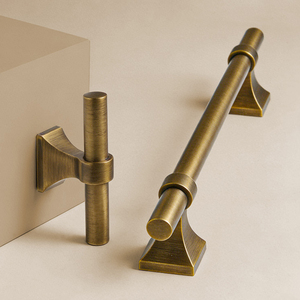 DOOROOM 复古黄铜橱柜门把手 复古青铜抽屉拉手 适用于浴室梳妆台 - Product Image 4