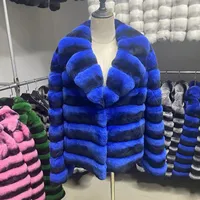 Manteau trench en fourrure de lapin rex pour femme, luxe, hiver, bouton unique, réversible, couleur chinchilla, imperméable, rembourrage en coton pour les mariages