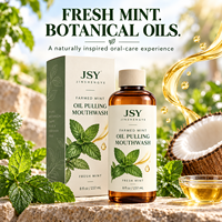 Bain de bouche à l'huile de menthe fraîche 237 ml pour soins bucco-dentaires quotidiens et une sensation de bouche propre et rafraîchie en bouteille ambrée Marque privée