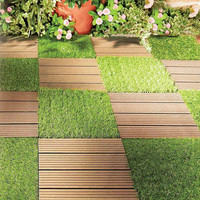 Hermosos azulejos de hierba DIY y azulejos de bricolaje WPC para balcón