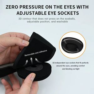 Masque pour les yeux personnalisé avec logo, en maille 3D, en mousse à mémoire de forme, réutilisable, lavable, respirant, confortable, avec des coussinets amovibles, bloque <span class=keywords><strong>la</strong></span> lumière - Product Image 4