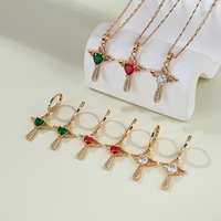 En Gros Ensemble de Bijoux Tendance Collier et Boucles d'Oreilles en Zircon Cubique Plaqué Or 18 Carats pour Femme
