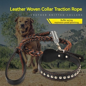 Ensemble de collier et laisse de <span class=keywords><strong>chien</strong></span> réfléchissant plus léger rembourré avec des colliers de <span class=keywords><strong>chien</strong></span> en cuir réglables respirants doux pour l'entraînement - Product Image 5