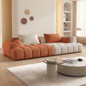 Italiano minimalista crema Puff nuvola divano fabbrica velluto a coste convertibile a Tufted Design di piccole dimensioni per l'applicazione della scuola - Product Image 5