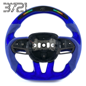 Volant intérieur en fibre de carbone style bleu 2015-2023 pour Dodge Challenger Charger Durango SRT Hellcat Scat Pack RT - Product Image 1