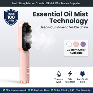 <span class=keywords><strong>Lisseur</strong></span> de <span class=keywords><strong>barbe</strong></span> et cheveux sans fil, portable, rechargeable par USB, mini brosse peigne électrique pour homme et femme - Product Image 4