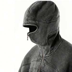 เสื้อมีฮู้ดแบบรูดซิปหน้าสำหรับผู้ชายเสื้อผ้าโอเวอร์ไซส์ผ้าฝ้ายวินเทจ - Product Image 5