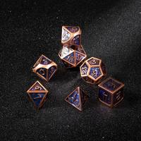 Jeu de dés polyédriques 7 en 1 en métal, jeu de dés pour les campagnes de jeu de rôle Dungeons & Dragons, cadeau pour les joueurs, avec marquages numériques standard