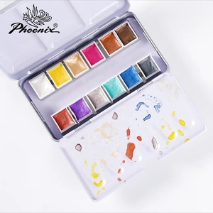 Phoenix 12 colores artista brillante reflectante acuarela sólido Aquarelles metálico acuarela conjunto - Product Image 3