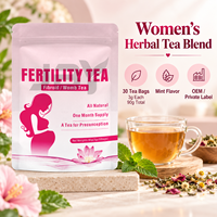 Thé de fertilité à base de plantes pour femmes, 30 sachets de thé, mélange botanique à la menthe, OEM ODM, étiquette privée, formule personnalisée, fabricant