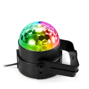 الصوت المنشط الدورية الكرة ديسكو جهاز عرض مزود بإضاءة ليزر مصباح حزب RGB LED ضوء مسرح DJ الملونة أضواء زينة كرة سحرية