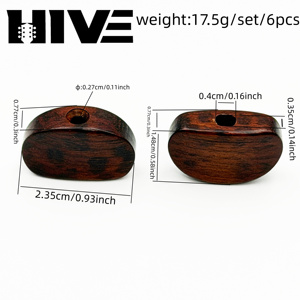 HIVE 6 件/套 顶级椭圆形蛇木吉他调音栓手柄 高品质吉他旋钮手柄 - Product Image 2