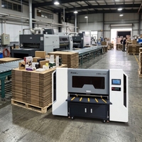Machine d'impression en une seule passe pour carton ondulé, sacs de courses et boîtes à pizza, avec impression CMJN