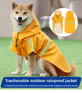 Mode vêtements pour animaux de compagnie élégant réfléchissant chien imperméable pour toutes les tailles chiens fournitures pour animaux de compagnie sans manches conception de manteau pour la marche en plein air - Product Image 4