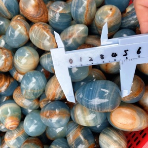 Œuf en <span class=keywords><strong>Onyx</strong></span> Bleu Naturel en Gros, Cristal de Guérison, Œuf en Quartz Artisanal pour la Décoration - Product Image 6