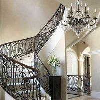 DB Villa traditionnel haut de gamme conception de luxe, semelle en marbre de 16mm, escaliers incurvés avec Balustrade en fer forgé, Balustrade en acier