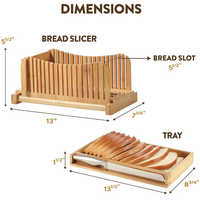 Guide de trancheuse à pain en bambou de cuisine maison planche à découper à pain en bois pliable compacte avec guide et couteau