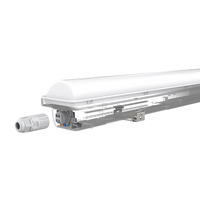 Luminaire LED étanche tri-étanche avec batterie de secours, capteur et connectivité, lampe de plafond linéaire pour usine, atelier, parking