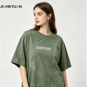 T-shirt en coton Y2K pour femme, coupe oversize et courte, style streetwear, <span class=keywords><strong>d</strong></span>élavé à l'acide, haute qualité, 280 g/m² - Product Image 3