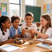 Kit d'hélicoptère solaire STEM à assembler soi-même en bois, jouet d'expérimentation scientifique, apprentissage éducatif, vente en gros