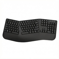 Ergonomic Split Curve 104-Key Keyboard, 2.4G Wireless/Wired, Optional Backlit, Comfortable Wrist Position for Gaming Office