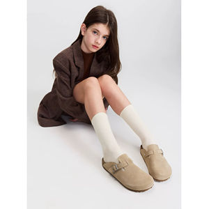 Chaussures décontractées unisexes ODM/OEM <span class=keywords><strong>Birkenstock</strong></span> kaki/vert pour enfants, en cuir véritable, à enfiler, plates, confortables, rehaussantes - Product Image 4