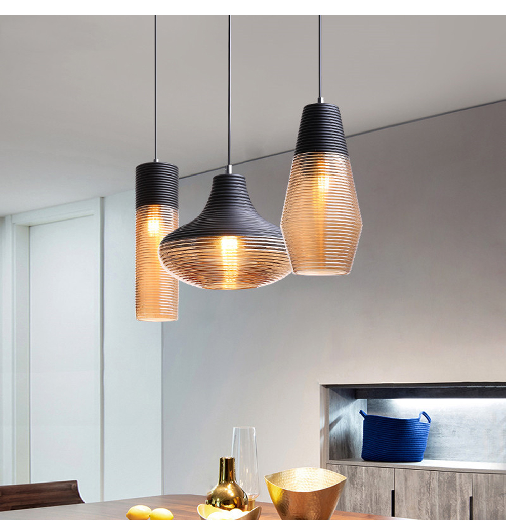 Wholesale Antique Art Glass Pendant Light Hotel Home Decor Hand Blown Stained Glass Hanging Lamp For Living Room