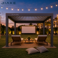 Pergola en aluminium Jiake 6063-T5 avec toit à lames motorisées pour cinéma en plein air, pelouse, patio, gazebo extérieur, pavillon, terrasse