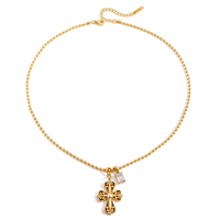 Vente en gros de bijoux vintage en acier inoxydable 316L, collier et boucles d'oreilles en filigrane plaqué or 18 carats avec zirconiums cubiques pour femmes