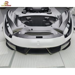 ชุดแต่งตัวถังรถยนต์คาร์บอนไฟเบอร์แบบแห้งสไตล์ Pista พร้อมกันชน ฝากระโปรง สปอยเลอร์ สำหรับ Ferrari 488 GTB Spider ปี 2015-2018 พร้อมสเกิร์ตข้าง - Product Image 4