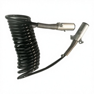 Faisceau de câblage pour éclairage de camion, assemblage de cordon à lame pour VR, <span class=keywords><strong>7</strong></span> voies, 15 pieds, rallonge ABS, adaptateur d'alimentation enroulé SAE, câble pour caméra de <span class=keywords><strong>remorque</strong></span> - Product Image 1