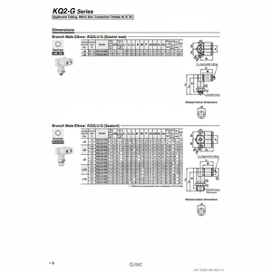 อุปกรณ์นิวเมติกแบบสัมผัสเดียวสำหรับชิ้นส่วนนิวเมติก KQ2LU06-M5G - Product Image 1