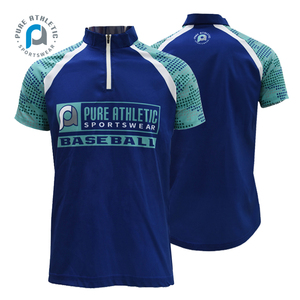 Veste de Cage de Frappeur de Sublimation PURE 100% Polyester Chemise de Baseball à Fermeture Éclair Quart Personnalisé Équipes Vêtements de Sport Veste de Cage de Baseball - Product Image 2