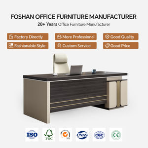 Muebles de oficina grandes modernos personalizados Escritorio de jefe de lujo Escritorio de oficina y silla Mesa de oficina ejecutiva de madera - Product Image 4