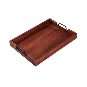 Plateau de service en bois massif avec poignées pour le thé, le café, usage hôtelier - Product Image 3
