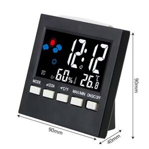 Estação meteorológica <span class=keywords><strong>Display</strong></span> Wifi LED Cor <span class=keywords><strong>LCD</strong></span> Despertador Digital Temperatura e Umidade Controle de Voz Snooze Time Night Light - Product Image 2