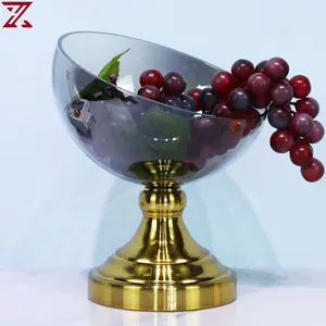 European creative gray glass fruit bowl or home decoration fruit snack plate wholesale